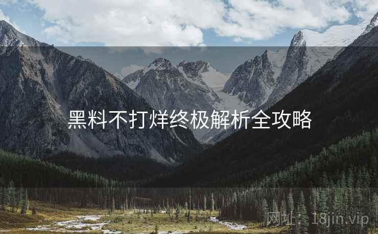 黑料不打烊终极解析全攻略